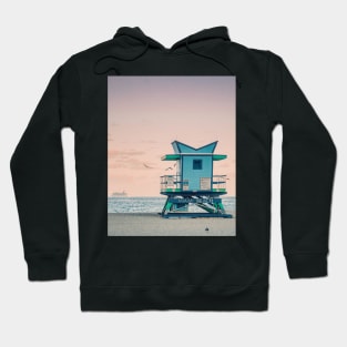 Lifeguard Building on the Miami Beach - Aesthetic Hoodie